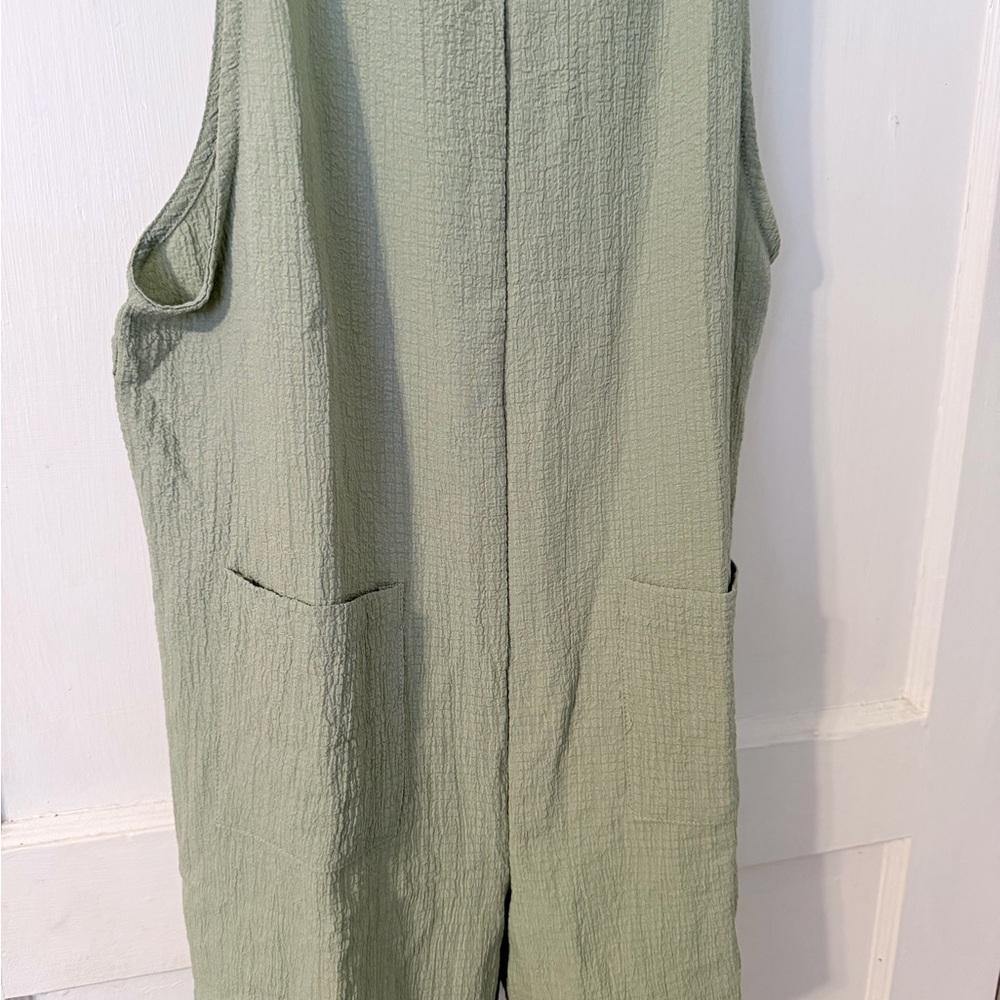 Light Sage Green Women's Romper- Sleeveless Pocket Romper